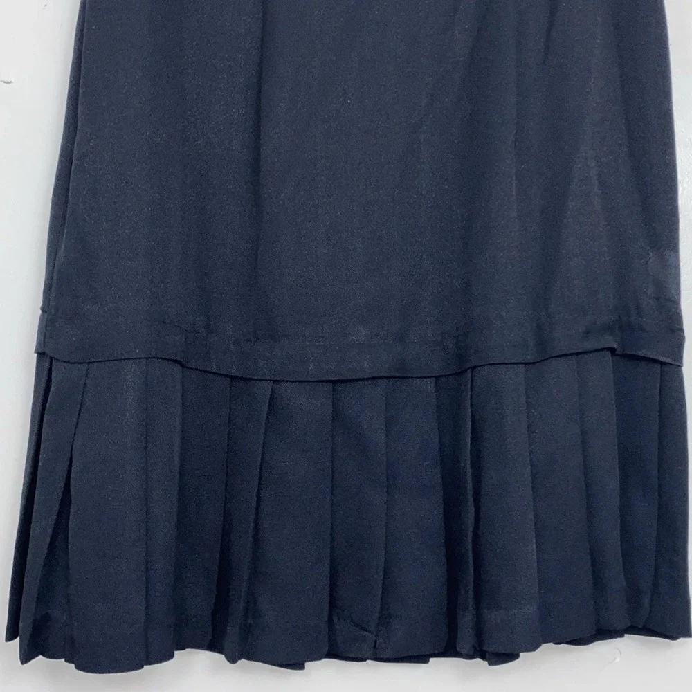 Vintage 90s All That Jazz Skater Dress Womens 7/8 Black Sheath‎ Pleated Hem